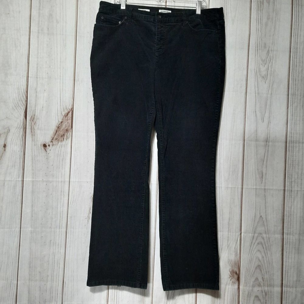 St John's Bay Pants Ladies 16‎ Black Corduroy